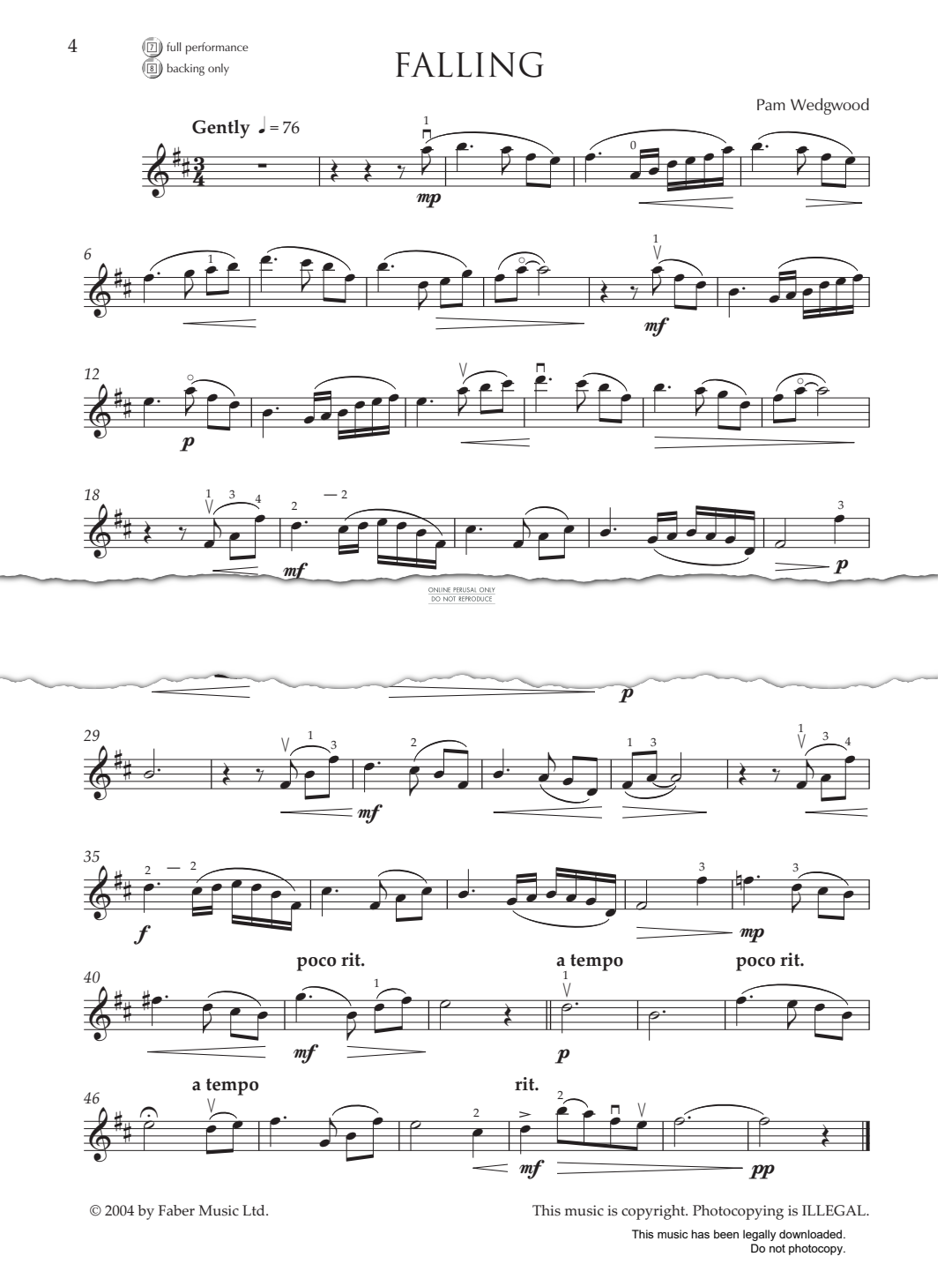 Produktgalerie: Seite 1 von 1 Falling, Pam Wedgwood, Klavier, Violine