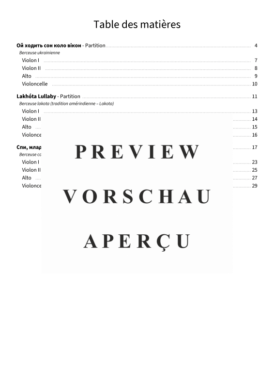 gallery: Trois berceuses du monde, , String quartet