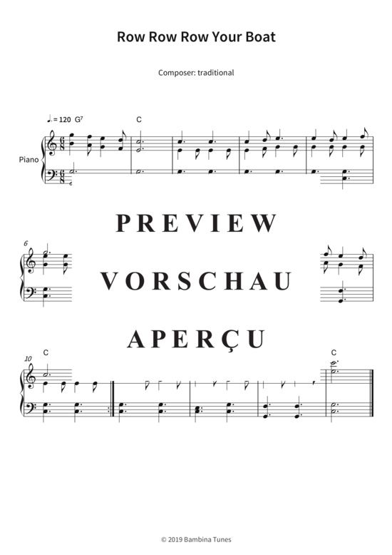 Produktgalerie: Seite 4 von 4 Row Row Row Your Boat , , Klavier Solo