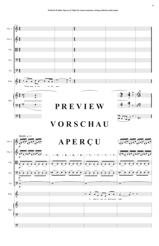 Product gallery: Page 20 of 21 Spaces of Night , , (mezzo soprano, organ + string orchestra)