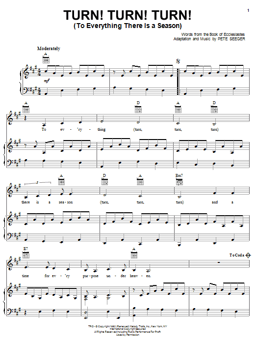 Produktgalerie: Seite 1 von 1 Turn! Turn! Turn! (To Everything There Is A Season), Judy Collins, Gesang, Gitarre, Klavier
