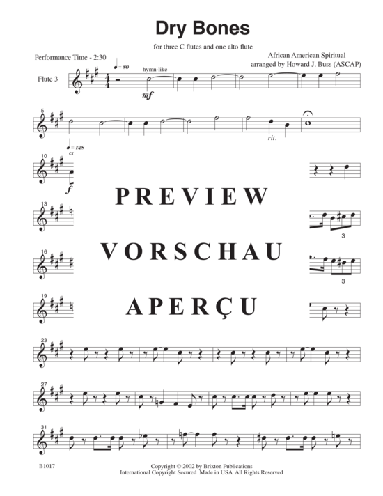 Product gallery: Page 12 of 15 Dry Bones , , (3 flutes in C and one alto flute)