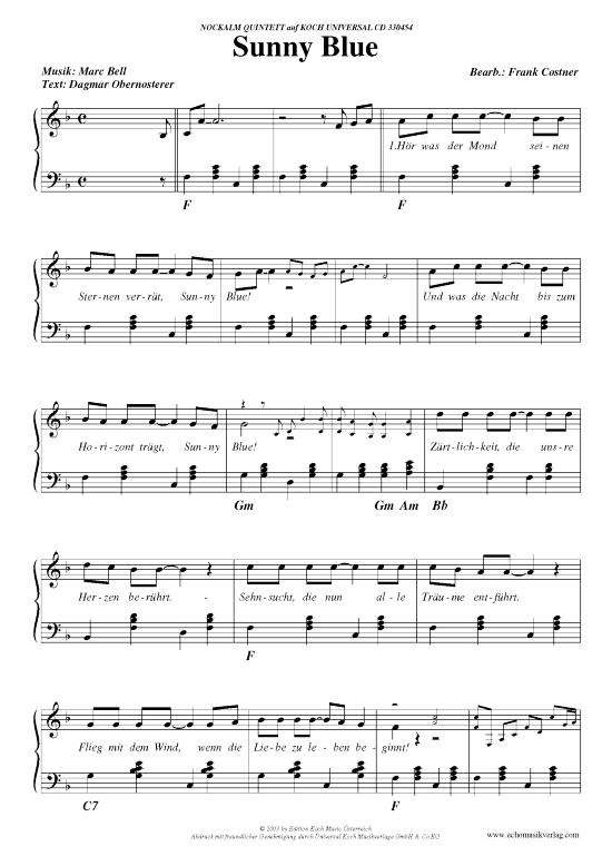Produktbild zu: Sunny BlueNockalm Quintett