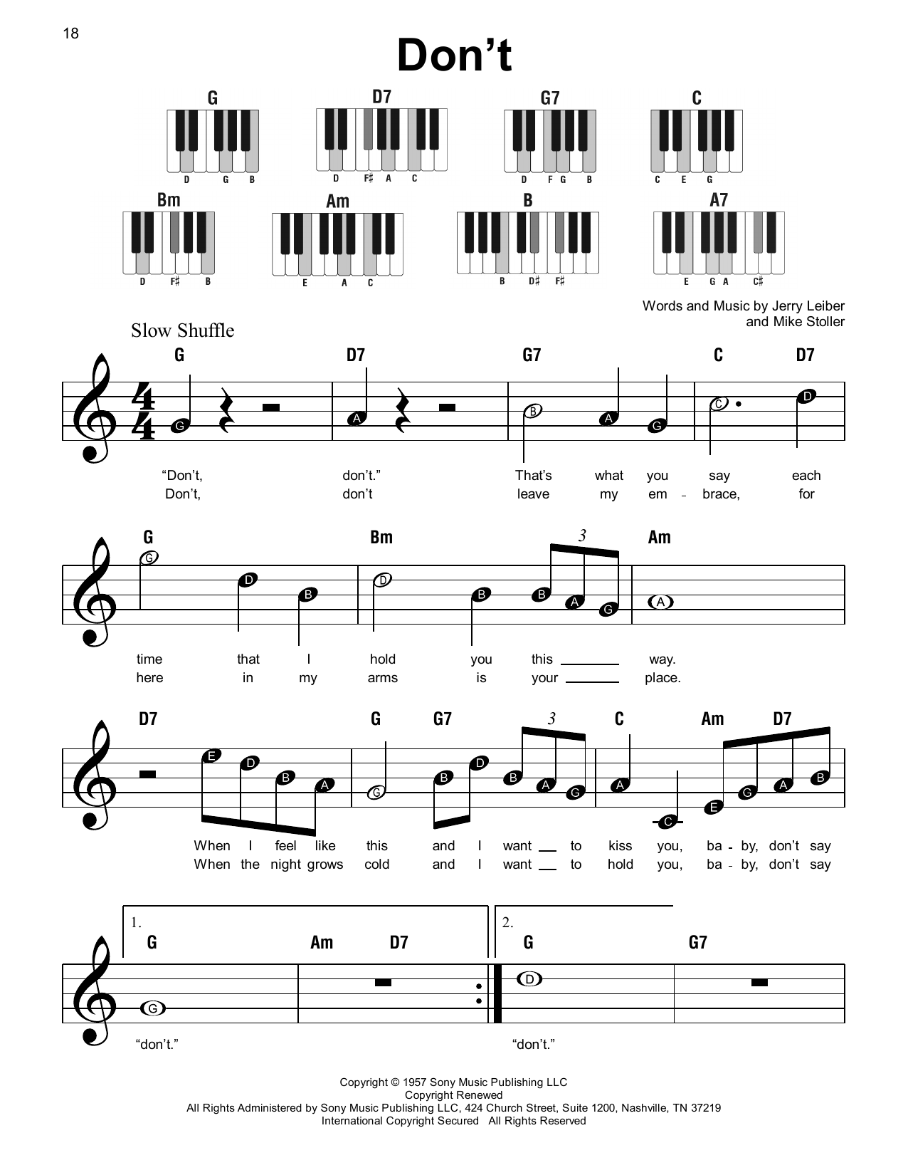 Produktgalerie: Seite 1 von 1 Don't, Elvis Presley, Klavier