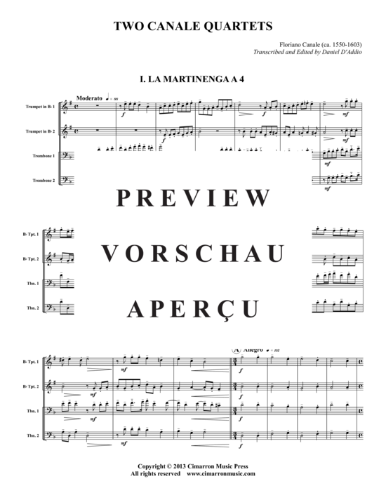 Produktgalerie: Seite 2 von 16 Zwei Canale Quartette , , (Blechbläser-Quartett)