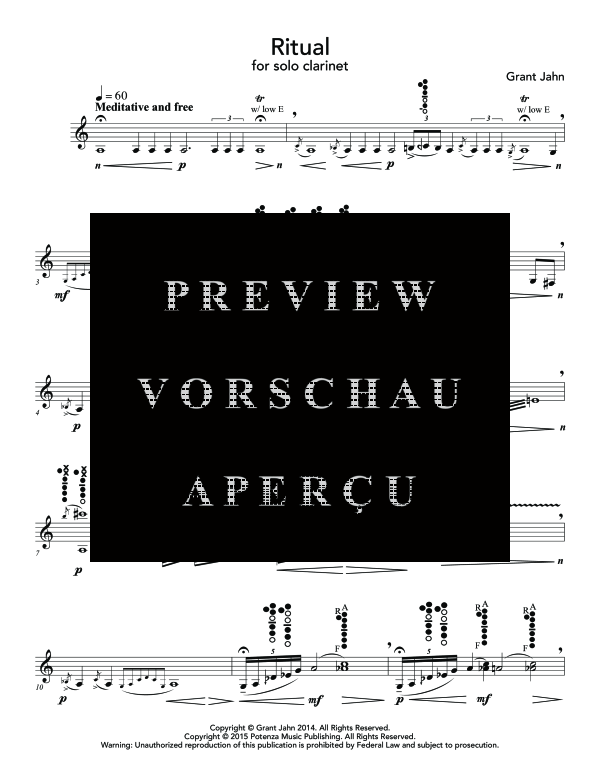 Product gallery: Page 6 of 10 Ritual, , (Klarinette Solo)