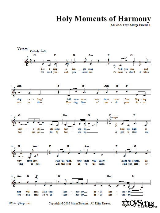 Product gallery: Page 1 of 1 Holy Moments of Harmony, Marge Eiseman