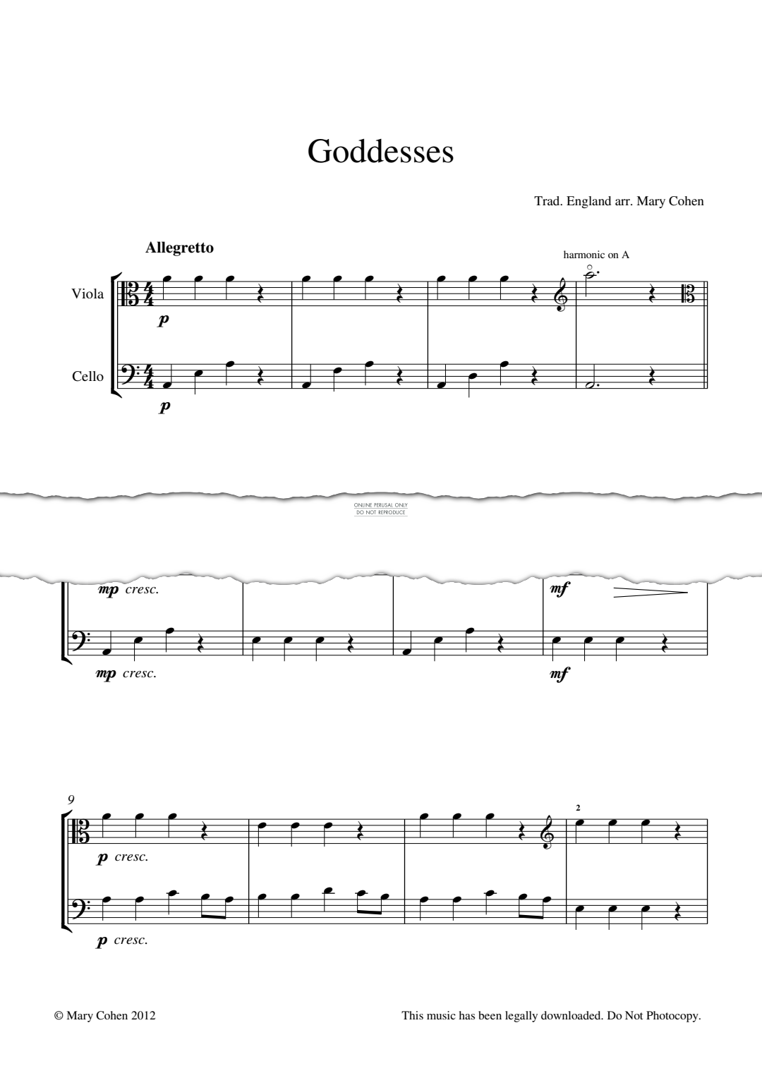 Produktgalerie: Seite 1 von 1 Goddesses, Mary Cohen, Viola, Violoncello