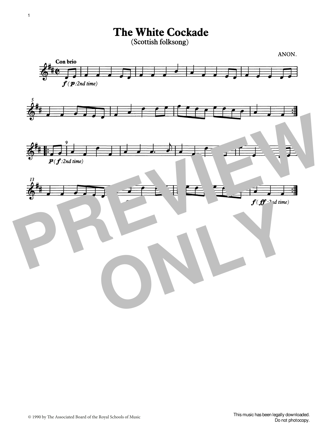 Produktgalerie: Seite 1 von 1 The White Cockade from Graded Music for Tuned Percussion, Book II, Trad. Scottish, Percussion