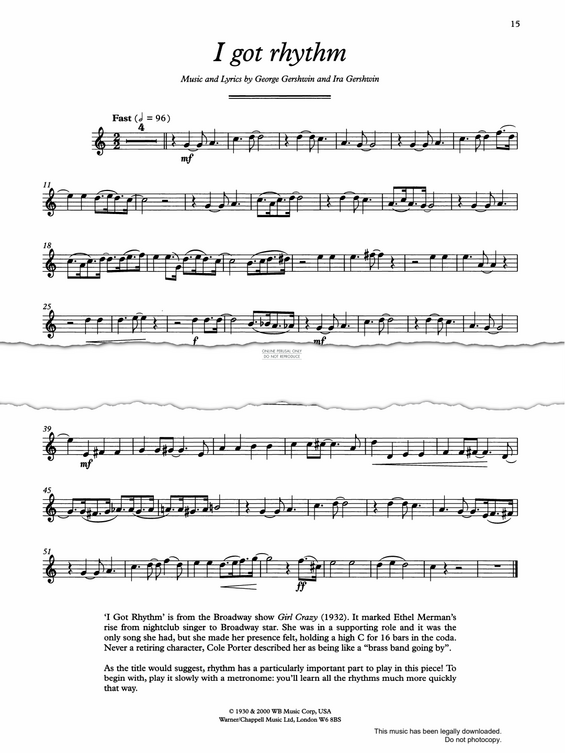 Product gallery: Page 1 of 1 I Got Rhythm, George Gershwin