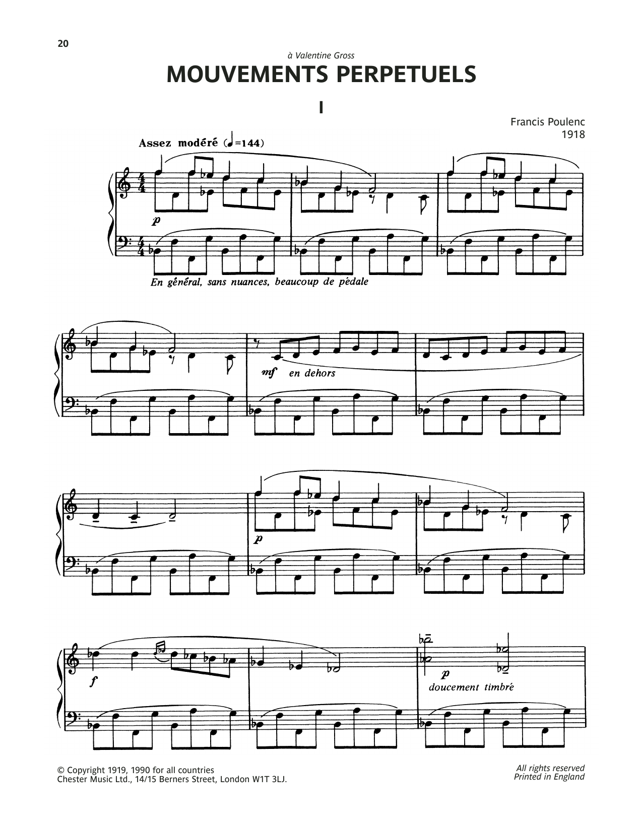 Product gallery: Page 1 of 1 Mouvements Perpetuel One, Francis Poulenc