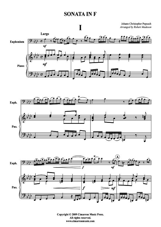 Product picture to: Sonata in F  Johann Christopher Pepusch