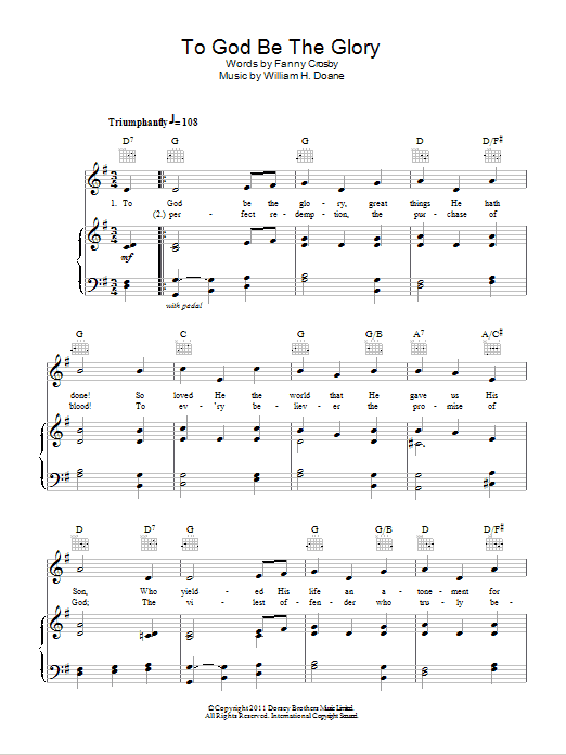 Product gallery: Page 1 of 1 To God Be The Glory, Fanny J. Crosby