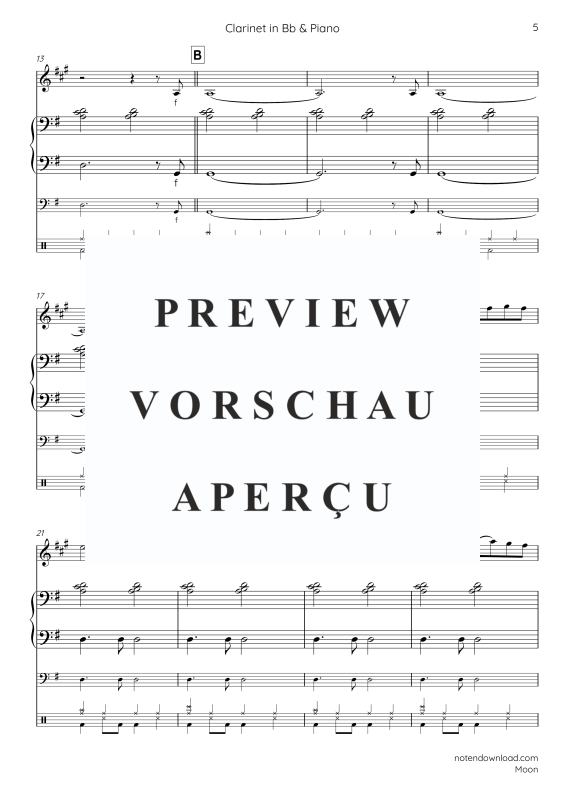 Produktgalerie: Seite 7 von 11 Moon, , Klarinette in B und Klavier - E-Bass und Drum Set optional