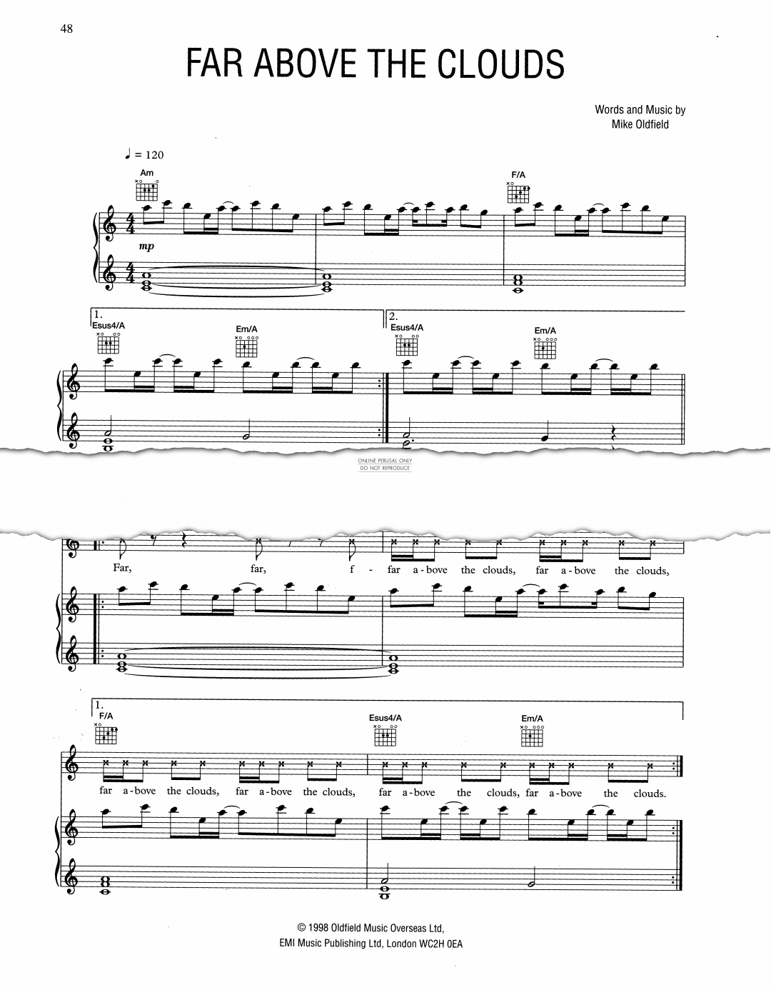 Produktgalerie: Seite 1 von 1 Far Above The Clouds, Mike Oldfield, Gesang, Gitarre, Klavier