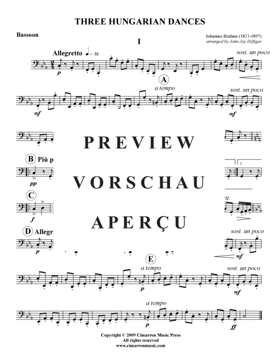 Produktgalerie: Seite 11 von 21 Drei ungarische Tänze , , (Holzbläser-Quintett)