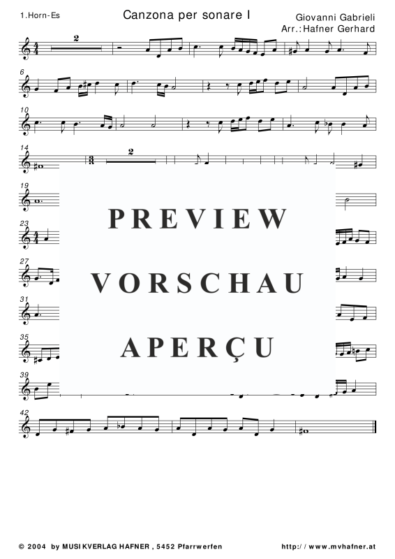 Produktgalerie: Seite 10 von 11 Canzona per sonare I, , (Blechbläser Quintett)