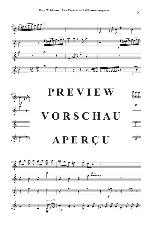 Product gallery: Page 6 of 21 Tants Fraylachs , , (Saxophone Quartet)