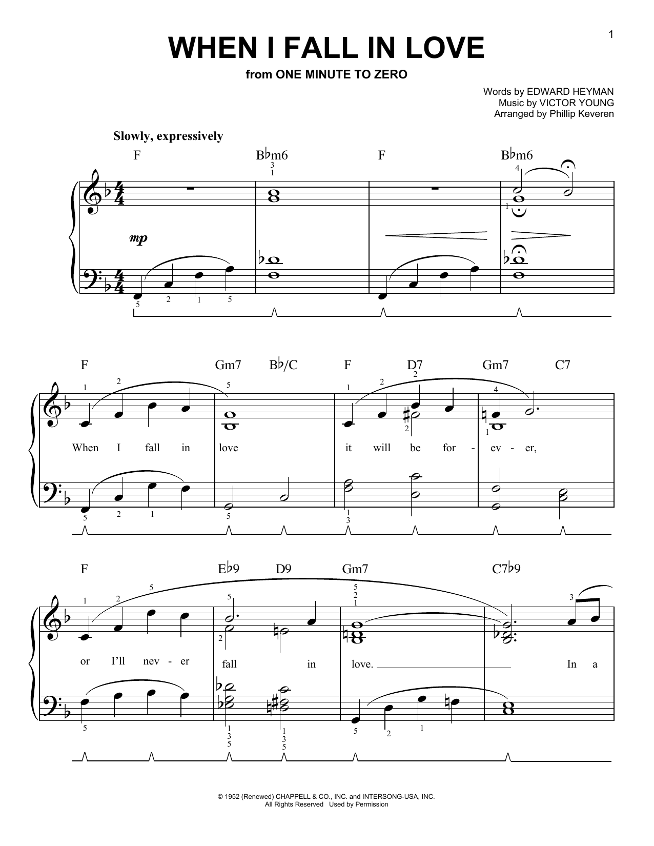 Product picture to: When I Fall In Love (arr. Phillip Keveren)