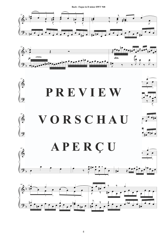 Product gallery: Page 5 of 8 Fugue in D minor BWV 948, , Solo Piano