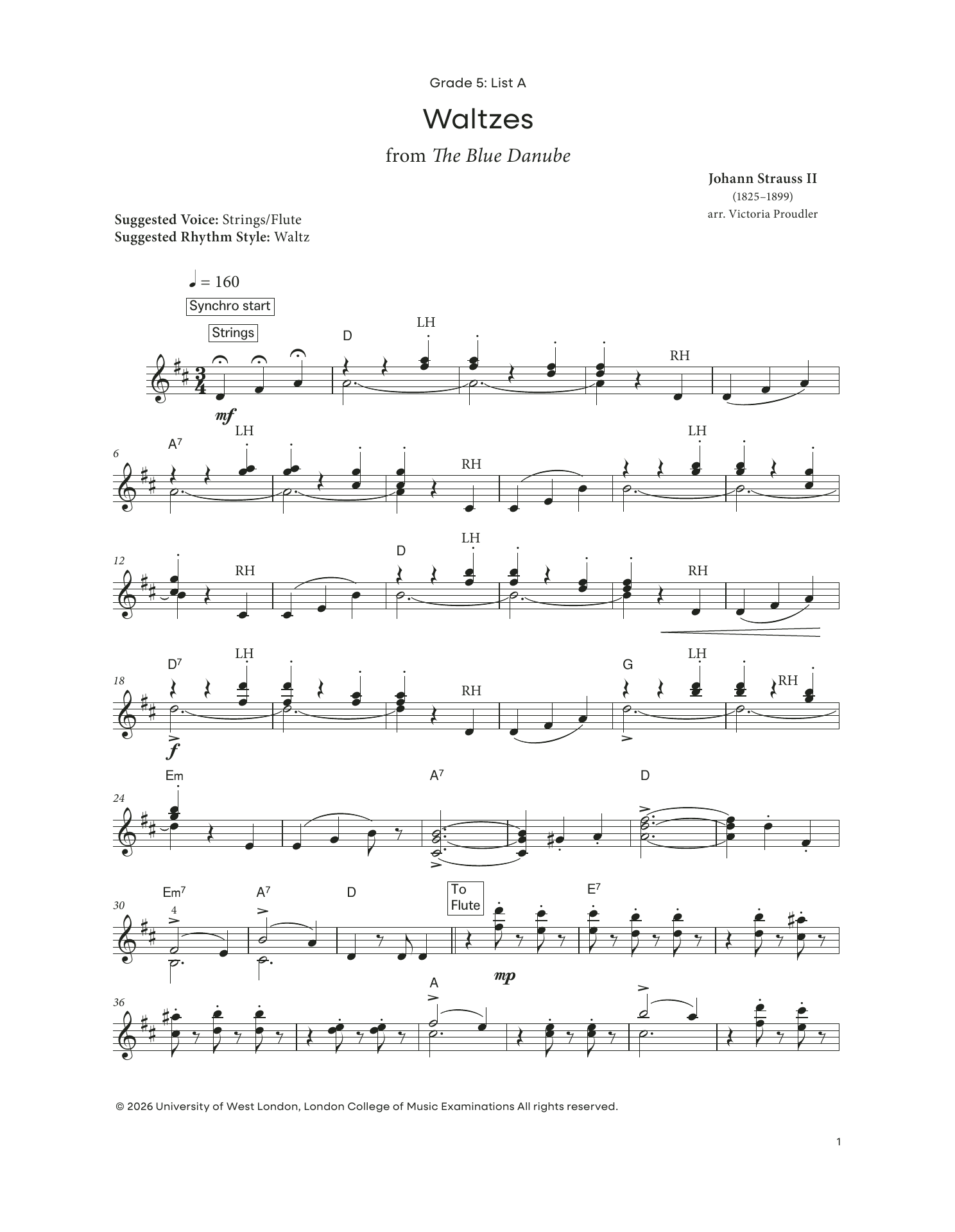 Produktgalerie: Seite 1 von 1 Waltzes (from LCME Electronic Keyboard Grade 5 List A), Johann Strauss II, Klavier