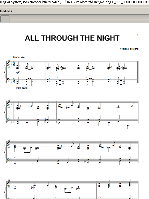Product gallery: Page 1 of 1 All Through The Night, Welsh Folksong