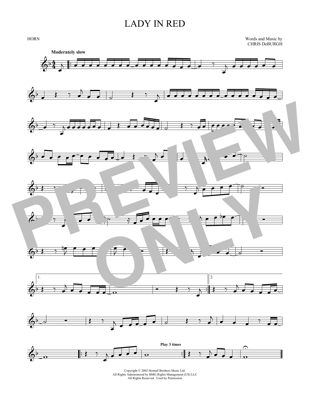 Produktgalerie: Seite 1 von 1 The Lady In Red, Chris de Burgh, Horn