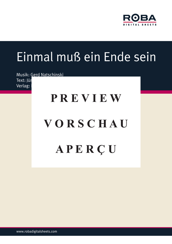 Produktgalerie: Seite 2 von 3 Einmal muss ein Ende sein , , Klavier und Gesang