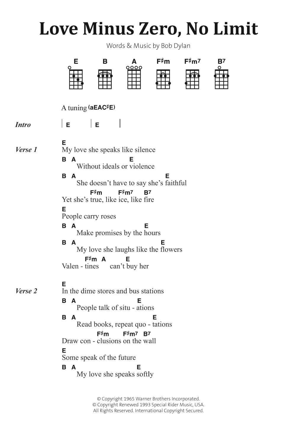 Product picture to:  Love Minus Zero/No Limit - Bob Dylan