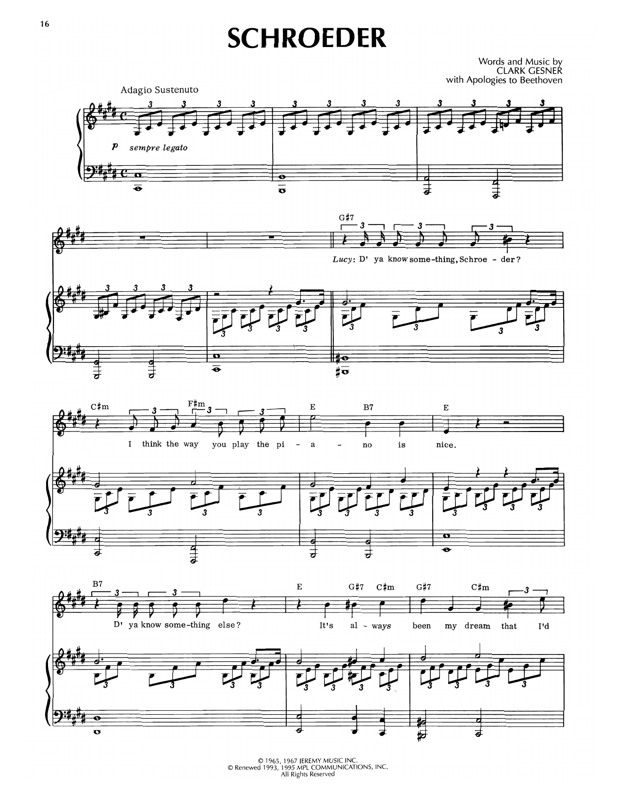 Produktgalerie: Seite 1 von 1 Schroeder (from You're A Good Man, Charlie Brown), Clark Gesner, Gesang, Klavier