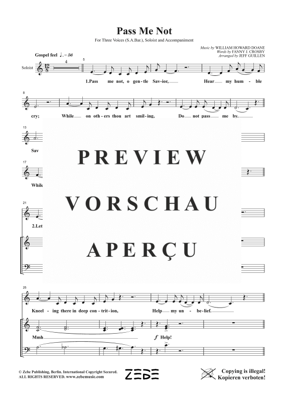 Produktgalerie: Seite 3 von 10 Pass Me Not, , Gemischter Chor SAB, Solo und Klavier