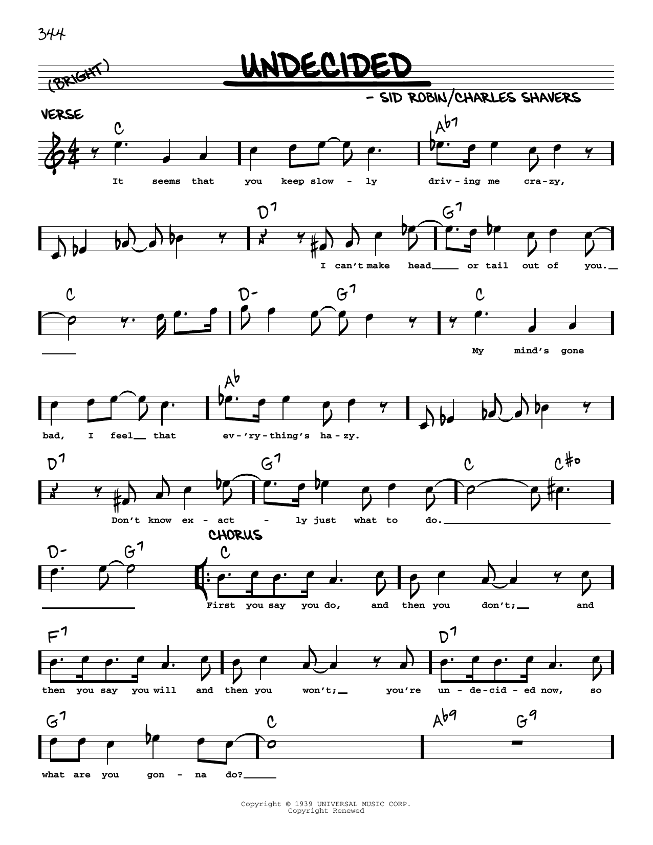 Produktbild zu: Undecided (arr. Robert Rawlins)