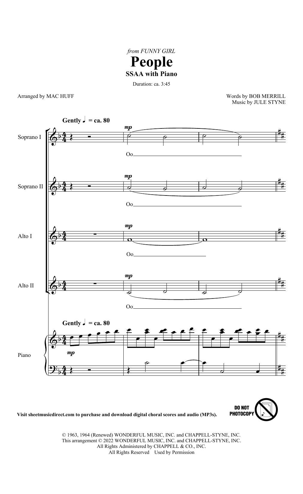 Produktgalerie: Seite 1 von 1 People (from Funny Girl) (arr. Mac Huff), Jule Styne, Chor