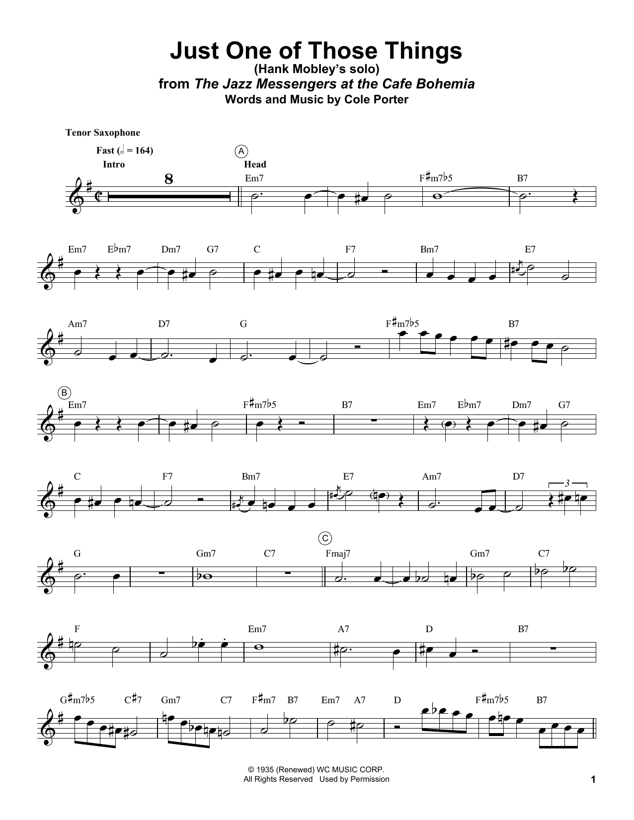 Product gallery: Page 1 of 1 Just One Of Those Things, Hank Mobley