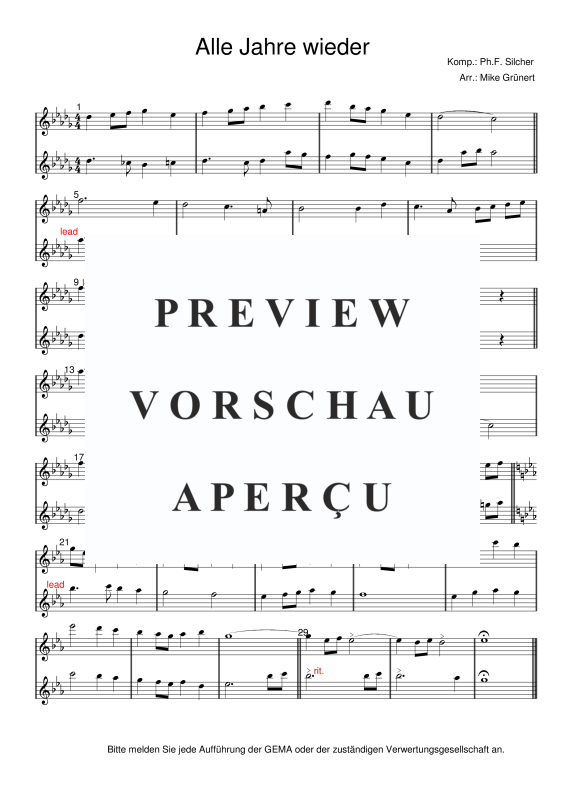 gallery: Deutsche Weihnachtslieder, , 15 Duette für 2 Querflöten oder Instrumente in C - hohe Lage