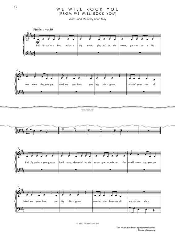 Produktgalerie: Seite 1 von 1 We Will Rock You, Brian May, Klavier