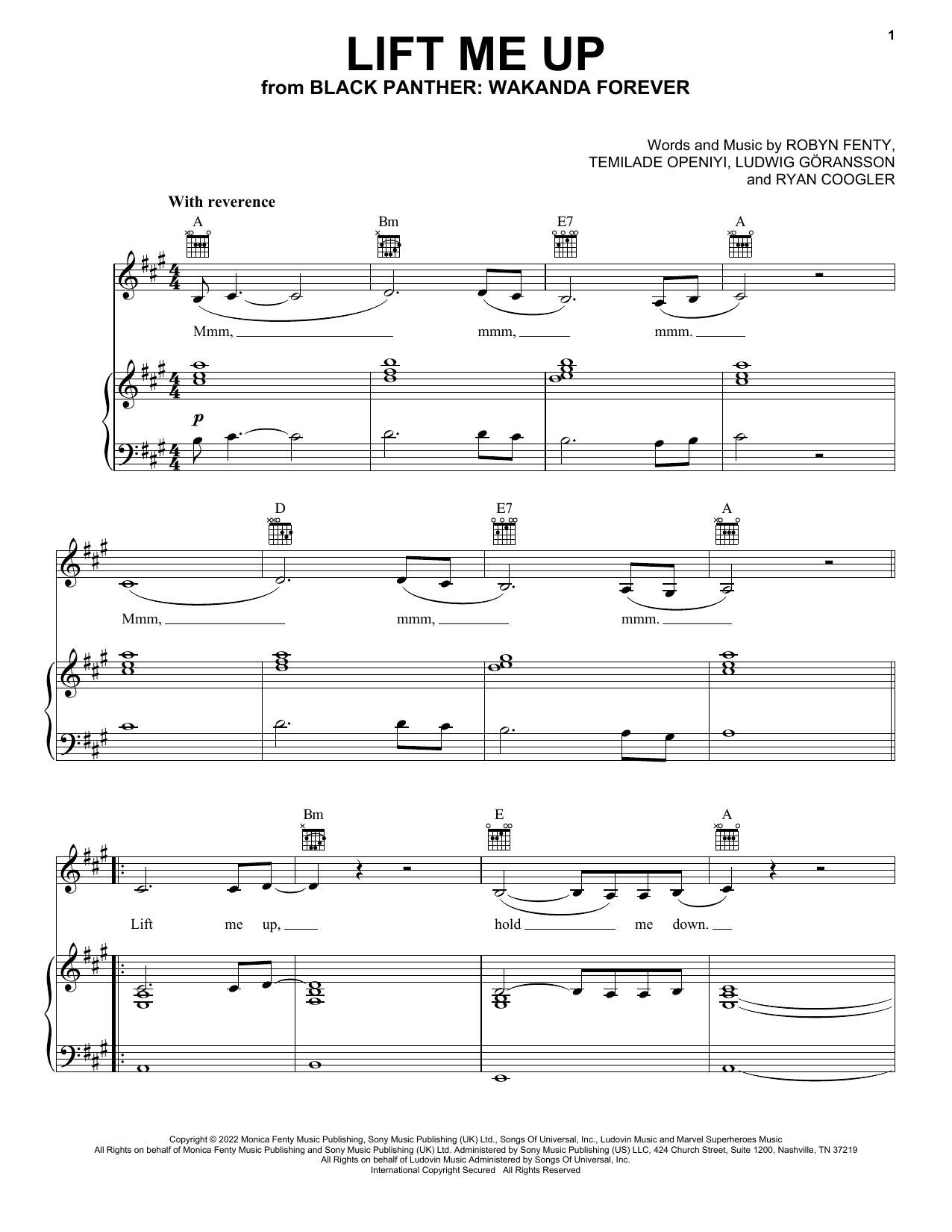Produktbild zu: Lift Me Up (from Black Panther: Wakanda Forever)