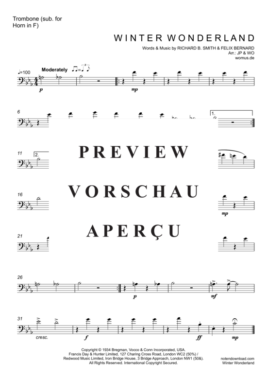 Produktgalerie: Seite 10 von 10 Winter Wonderland (Jazz-Version) , Crosby, Bing,  (Blechbläser Quintett)