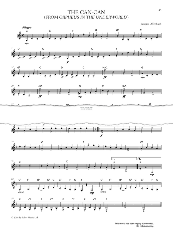 Product gallery: Page 1 of 1 The Can-Can (from 'Orpheus in the Underworld'), Jacques Offenbach