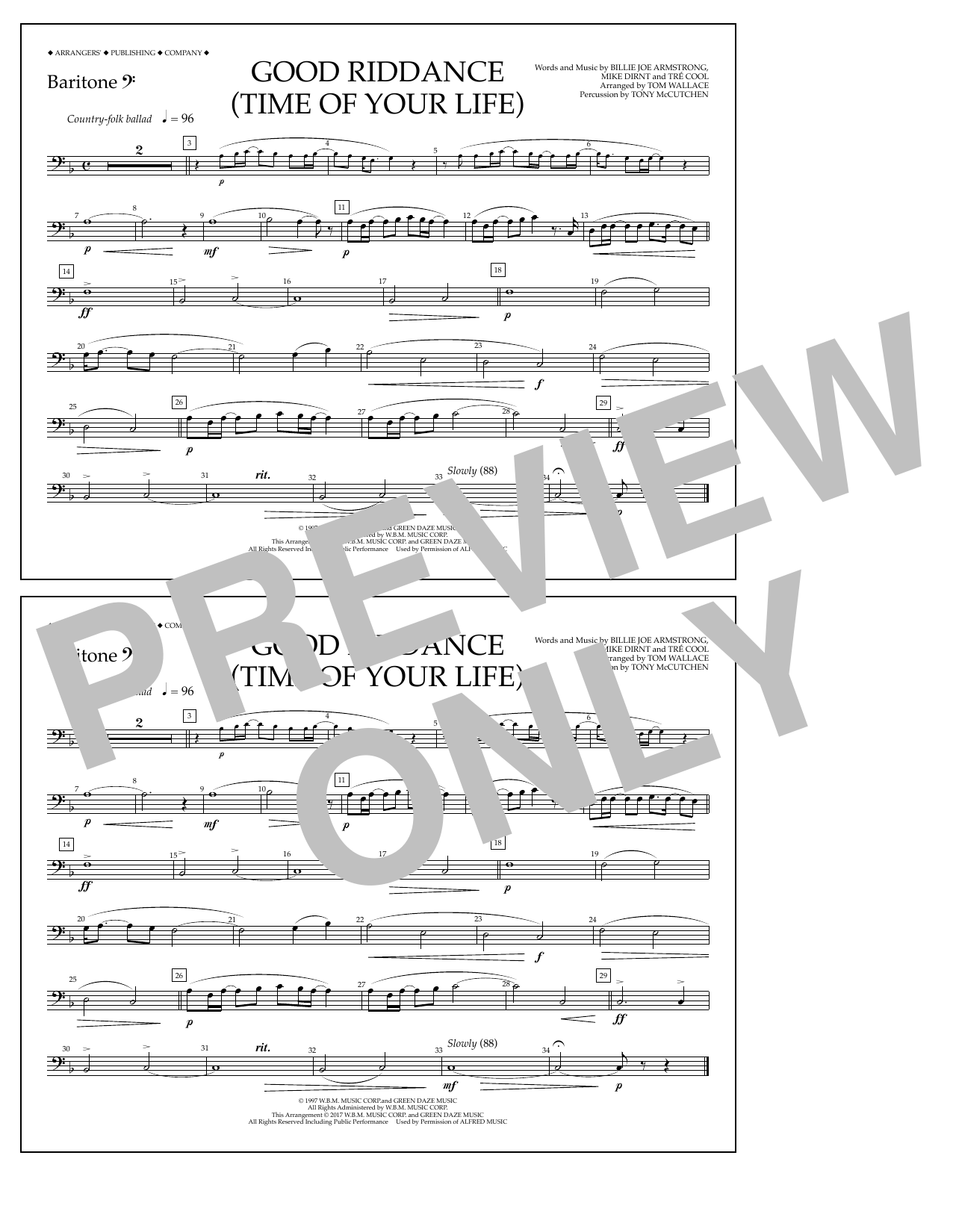 Product picture to: Good Riddance (Time of Your Life) - Baritone B.C.