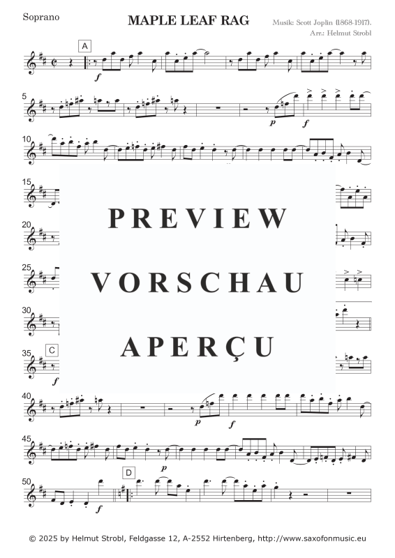 Produktgalerie: Seite 3 von 11 Maple Leaf Rag, , Saxophon Quintett