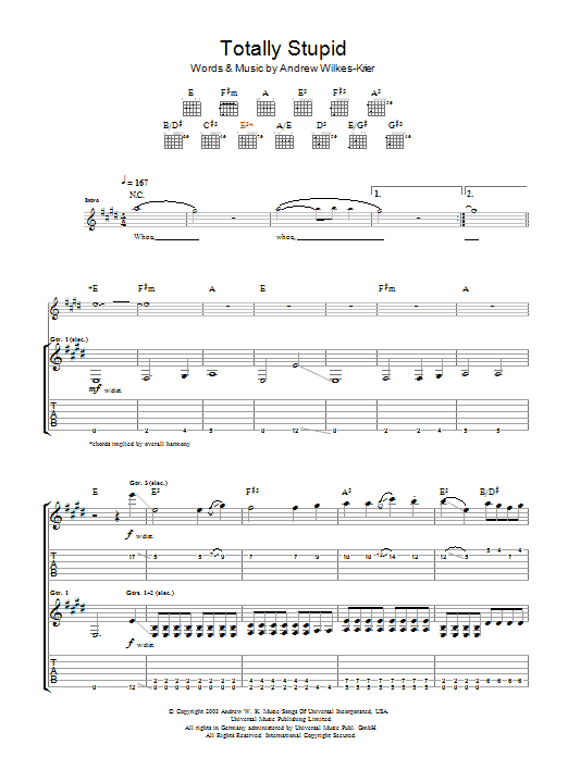Produktgalerie: Seite 1 von 1 Totally Stupid, Andrew W.K., Gitarre