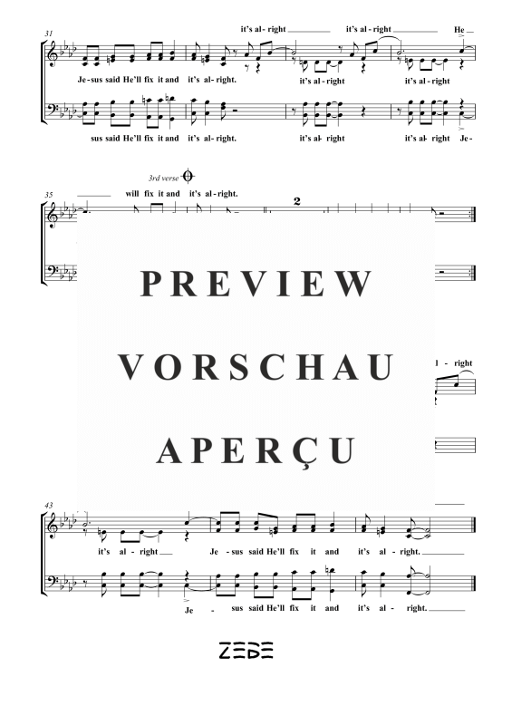 Produktgalerie: Seite 5 von 11 It´s Alright, , Gemischter Chor SAB und Klavier