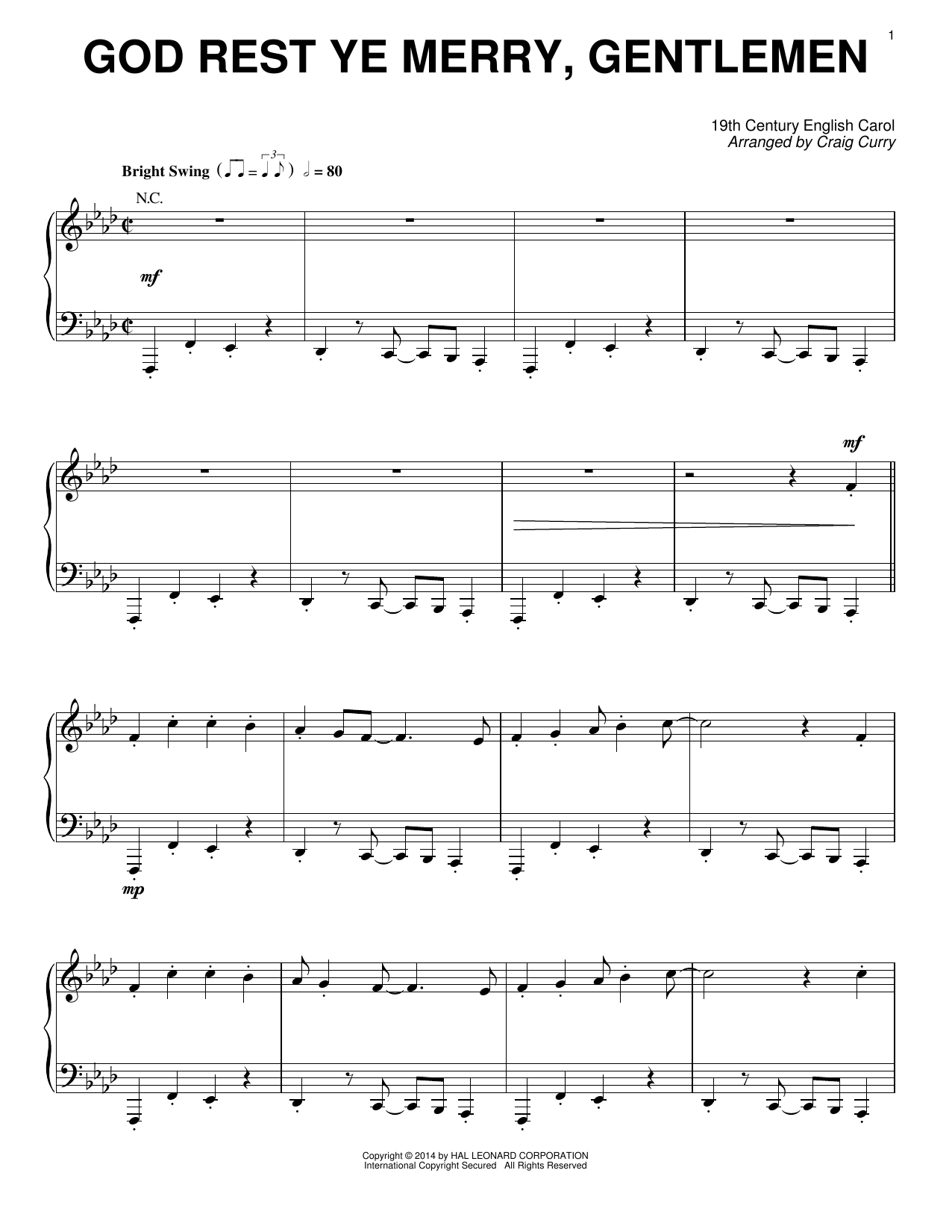 Product picture to: God Rest Ye Merry, Gentlemen (arr. Craig Curry)