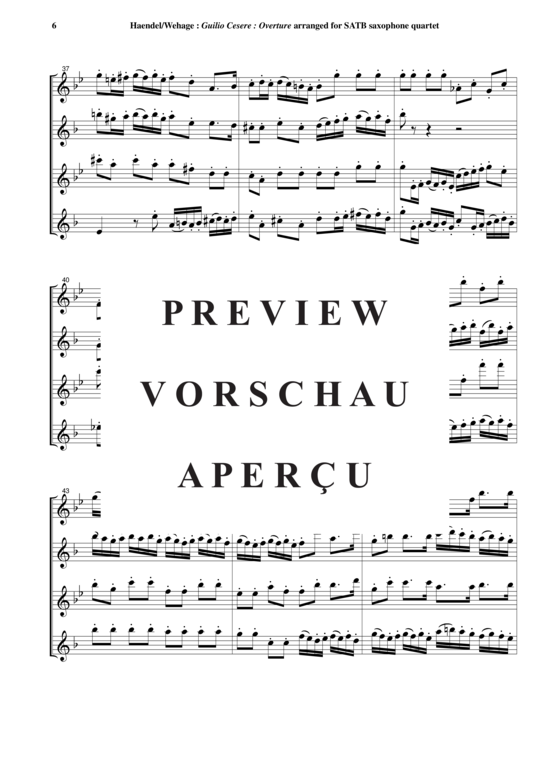 Product gallery: Page 7 of 21 Overture to Guilio Cesare , , (Saxophone Quartet SATB)