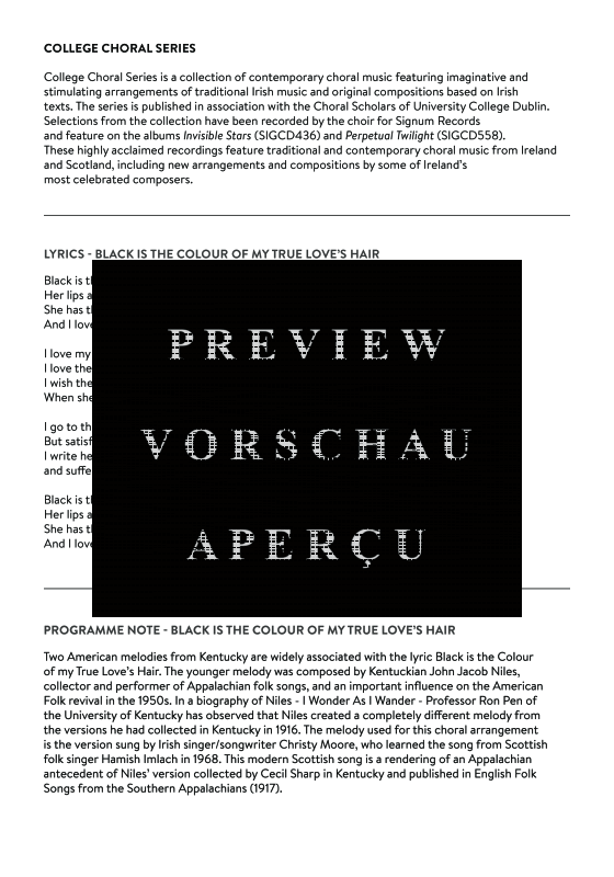 Produktgalerie: Seite 3 von 11 Black Is the Colour, , Sopran Solo, Gemischter Chor und Klavier