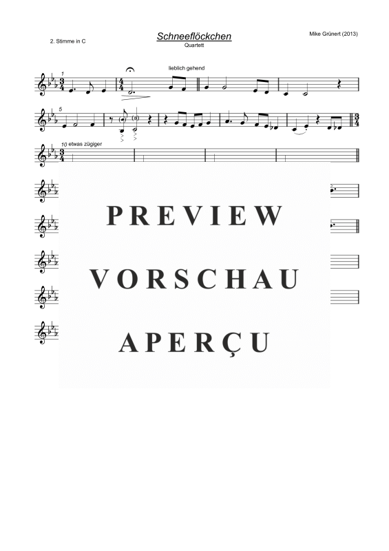 gallery: Schneeflöckchen,Weißröckchen, , Flexibles Quartett Stimmen in C, B, Es, F und C Bass