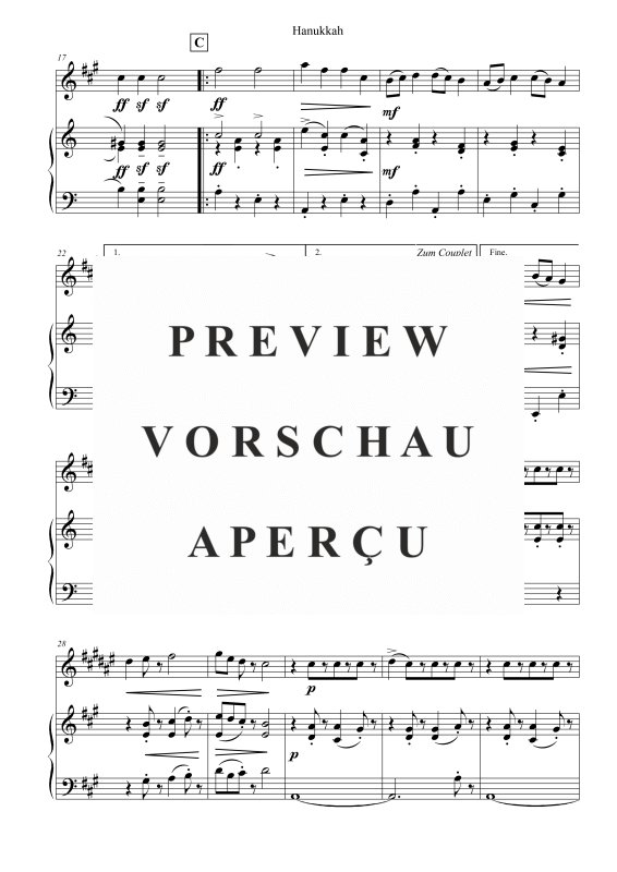 Produktgalerie: Seite 3 von 11 Hanukkah, , Alt Saxophon und Klavier