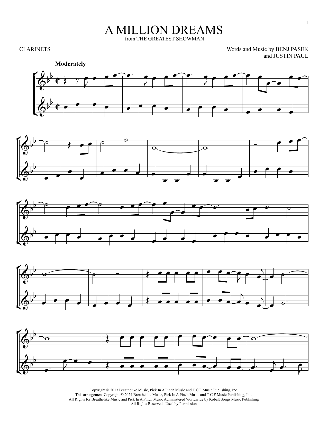 Product gallery: Page 1 of 1 A Million Dreams (from The Greatest Showman), Pink