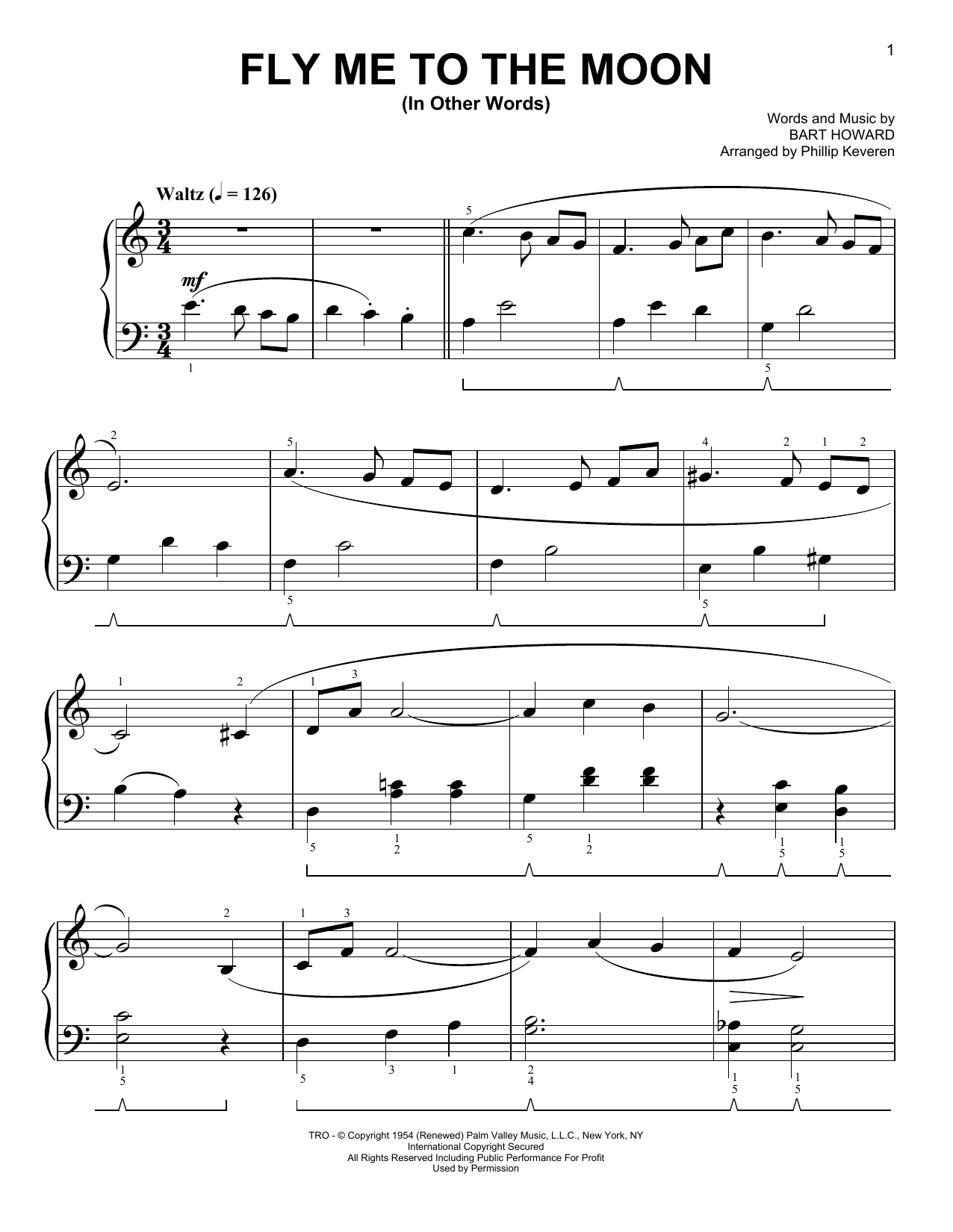Produktbild zu: Fly Me To The Moon (In Other Words) [Classical version] (arr. Phillip Keveren)
